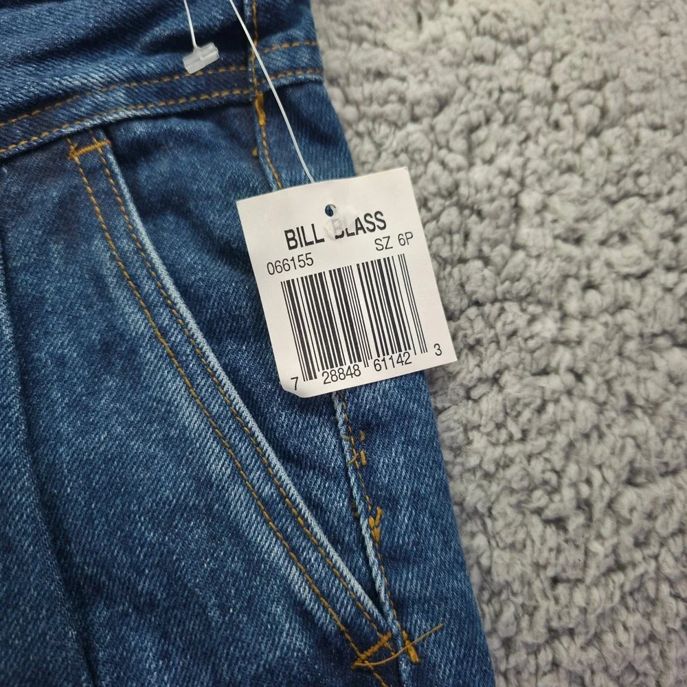 Bill Blass Petites Vintage High Waisted Pleated Tapered Jeans Blue 6P NWT